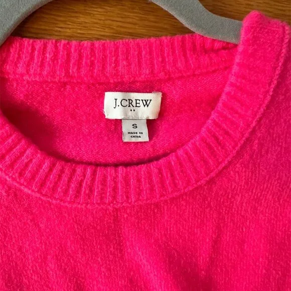 J.Crew Hot Pink Soft Crewneck Sweater S - Picture 5 of 5